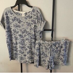 Lucky Brand Super Comfy Floral Pajamas Top/Shorts Set Size Medium
